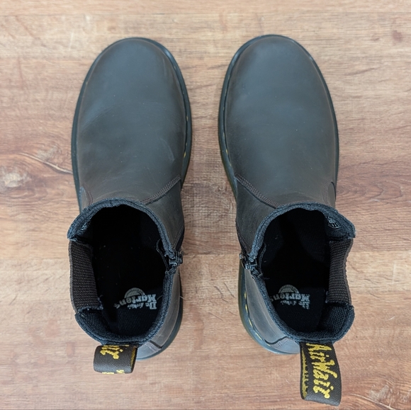 GUC Dr. Martens Dark Brown Chelsea Boots with Side Zip - Picture 2 of 13